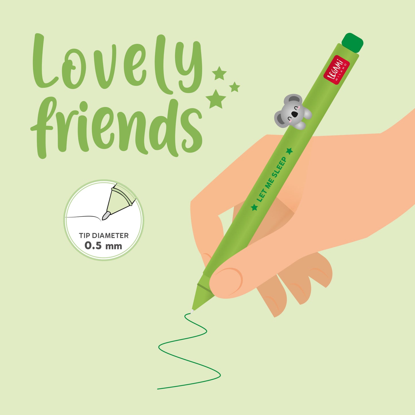 GEL PEN WITH ANIMAL DECORATION - LOVELY FRIENDS - KOALA / PACK DE 15