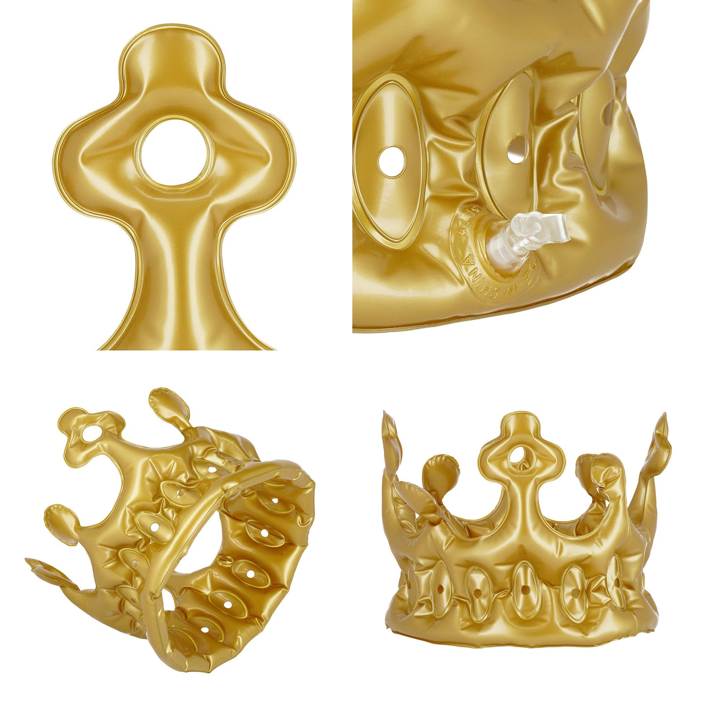 INFLATABLE CROWN - PARTY QUEEN - GOLD - QUEEN / PACK DE 7
