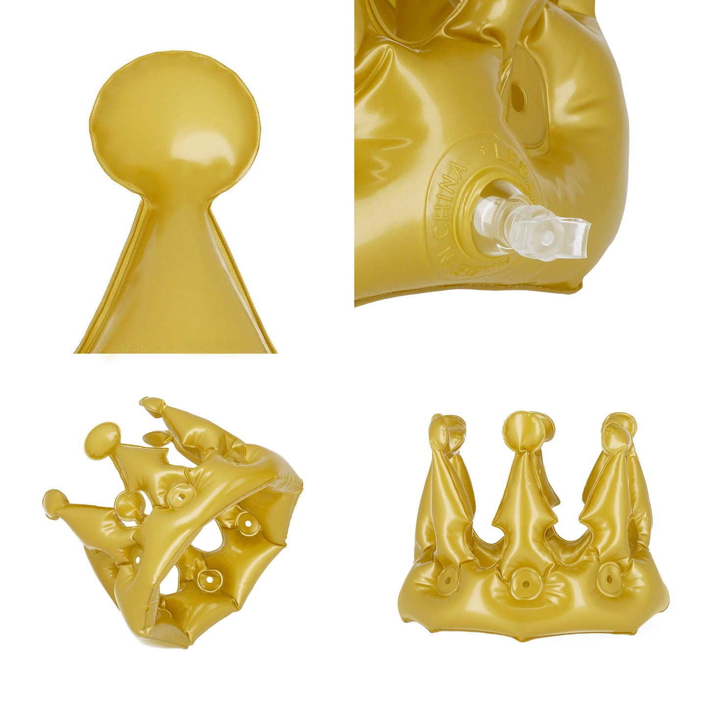 INFLATABLE CROWN - PARTY PRINCE - GOLD - PRINCE / PACK DE 7