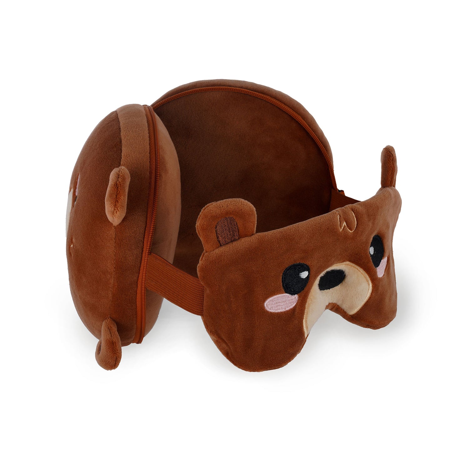 TRAVEL PILLOW WITH SLEEP MASK - MY TRAVEL BUDDY - TEDDY BEAR / PACK DE 3