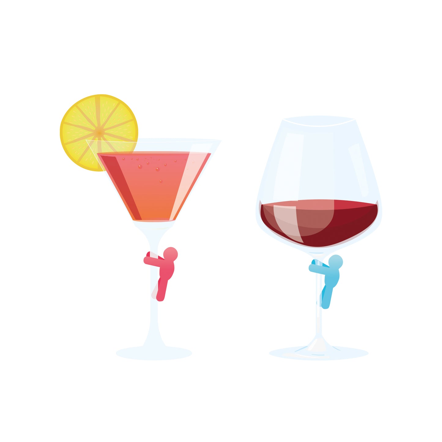 SET OF 6 DRINK MARKERS - OVER THE TOP / PACK DE 8