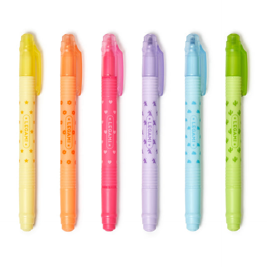SET OF 6 ERASABLE HIGHLIGHTERS - MAGIC HIGHLIGHTERS / PACK DE 12