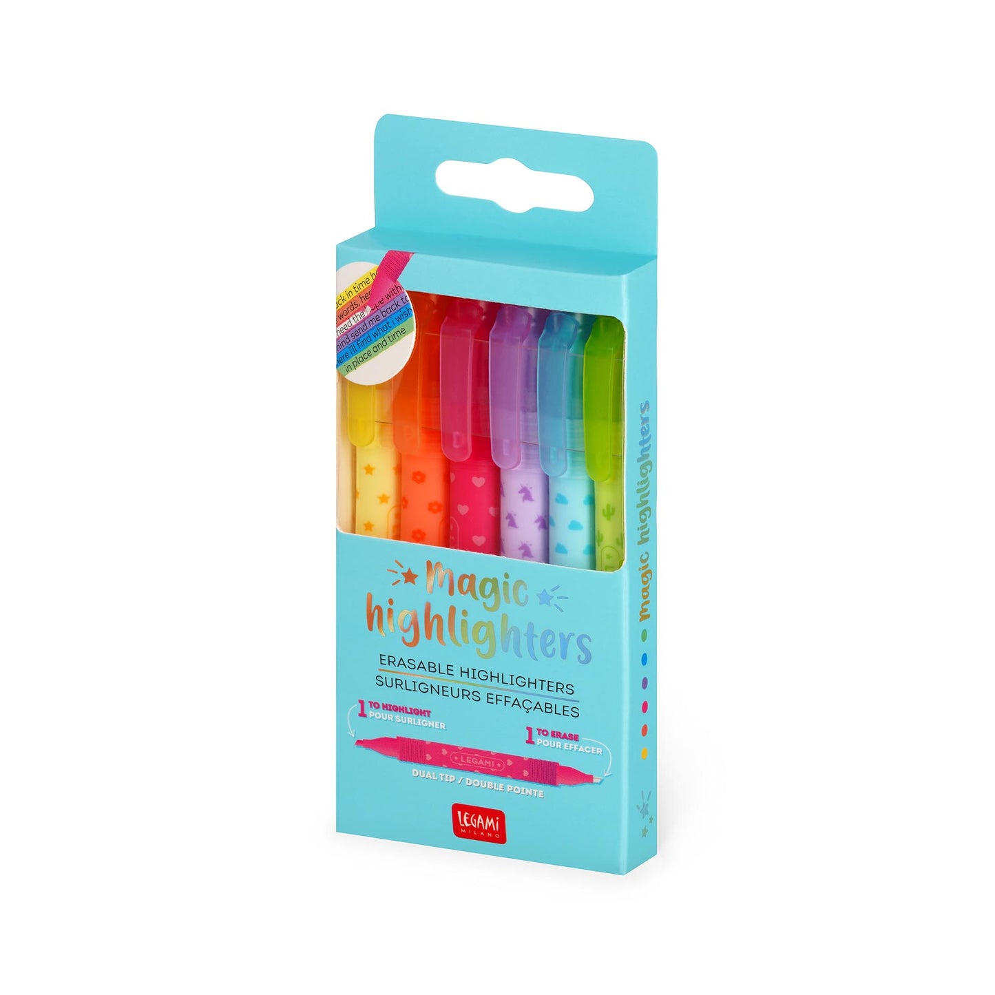 SET OF 6 ERASABLE HIGHLIGHTERS - MAGIC HIGHLIGHTERS / PACK DE 12