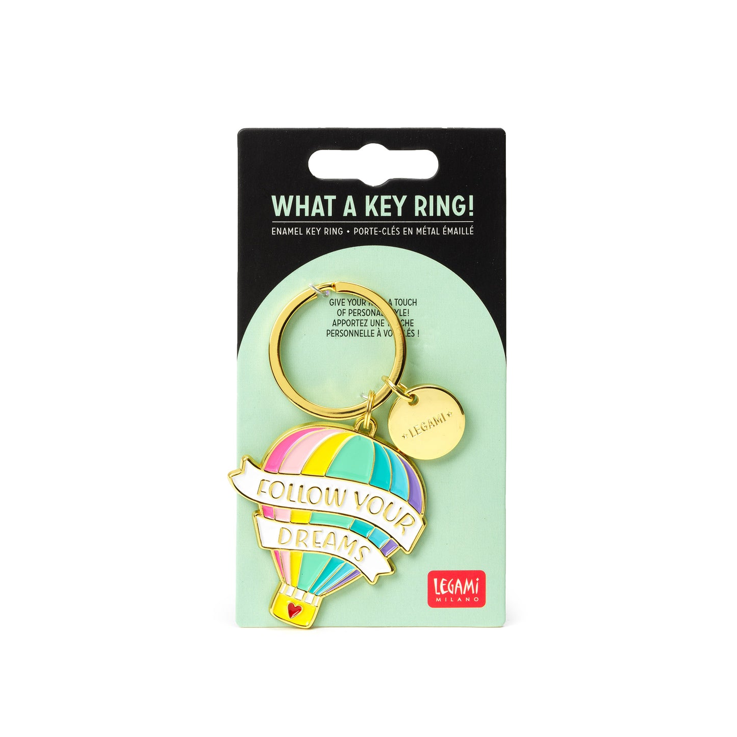 ENAMEL KEY RING - WHAT A KEY RING - AIR BALLOON / PACK DE 3