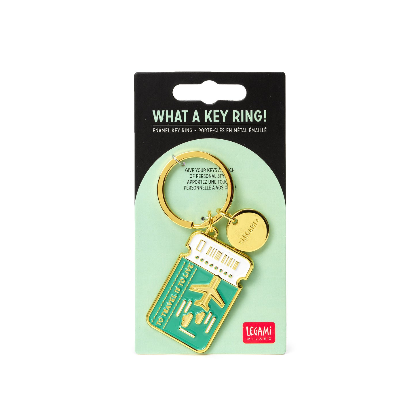 ENAMEL KEY RING - WHAT A KEY RING - TRAVEL / PACK DE 3