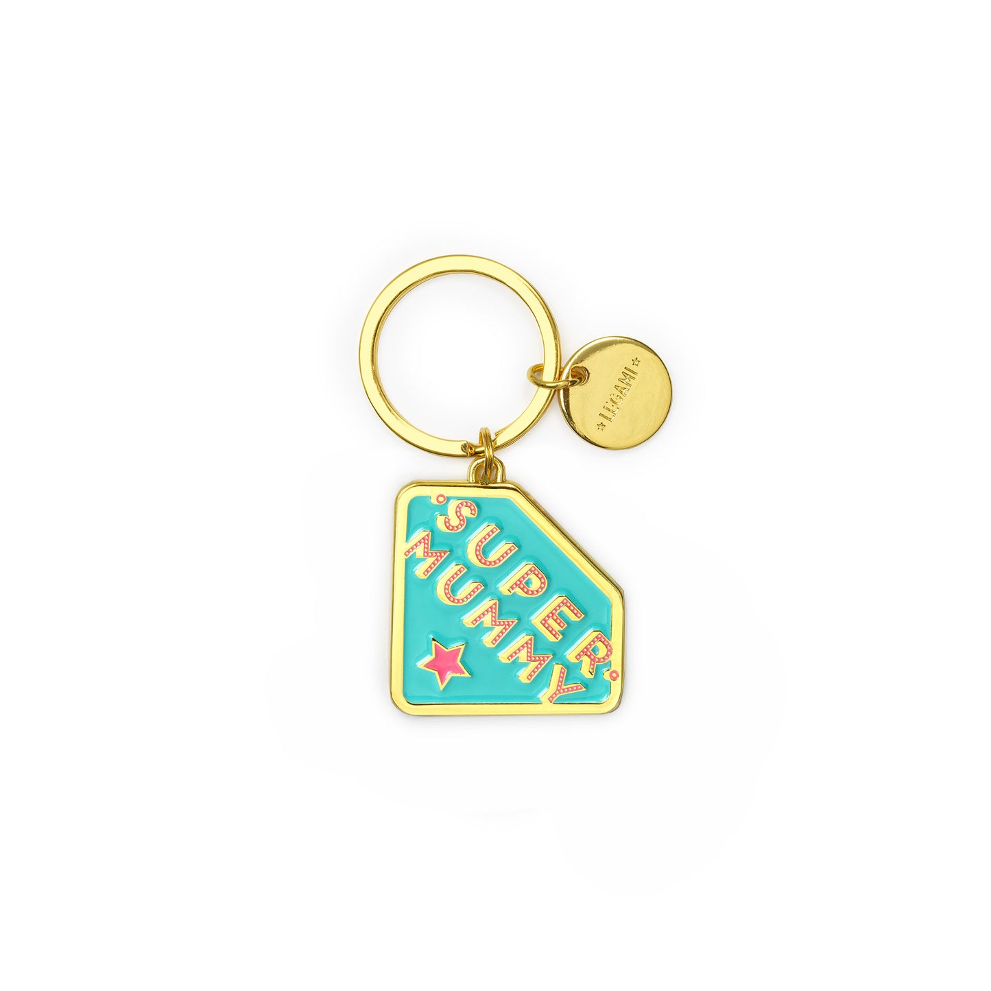 ENAMEL KEY RING - WHAT A KEY RING - SUPER MUMMY / PACK DE 3