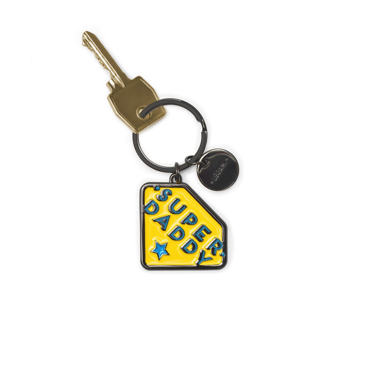 ENAMEL KEY RING - WHAT A KEY RING - SUPER DADDY / PACK DE 3
