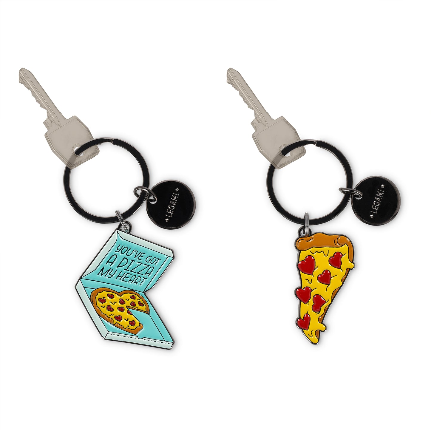 ENAMEL KEY RING - WHAT A KEY RING! - PIZZA / PACK DE 3