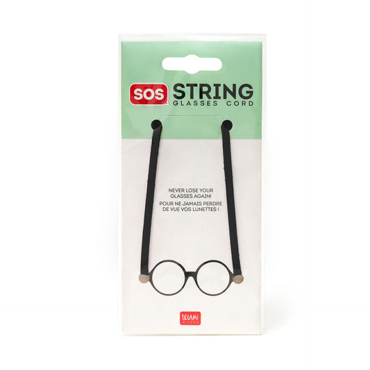 GLASSES CORD - SOS STRING - BLACK / PACK DE 15