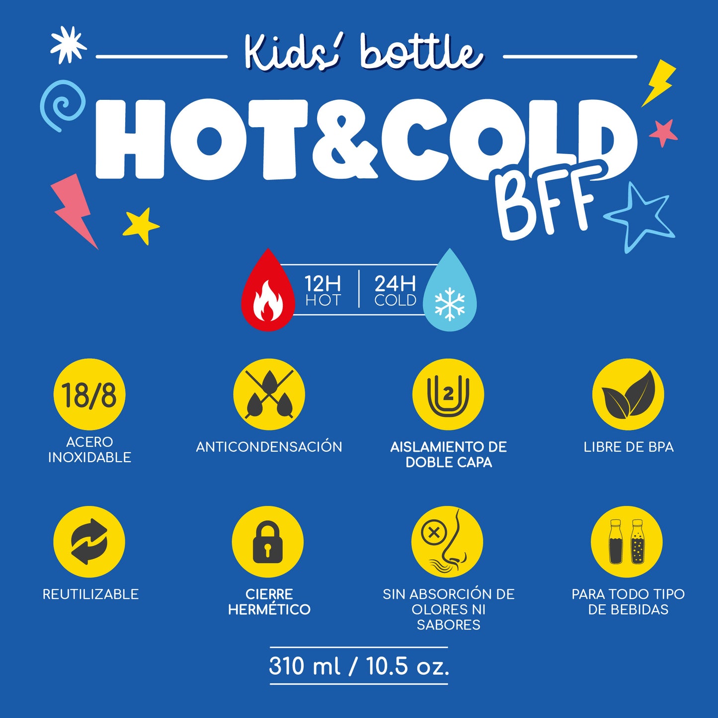 KIDS BOTTLE - MONSTER / PACK DE 4