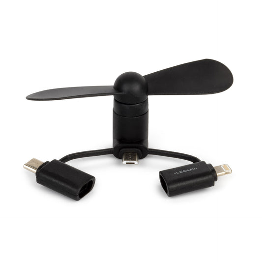PORTABLE MINI FAN - FAN FOR PHONE - BLACK / PACK DE 12