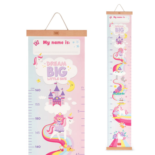 WALL-HANGING HEIGHT CHART - DREAM BIG, LITTLE ONE - UNICORN / PACK DE 4