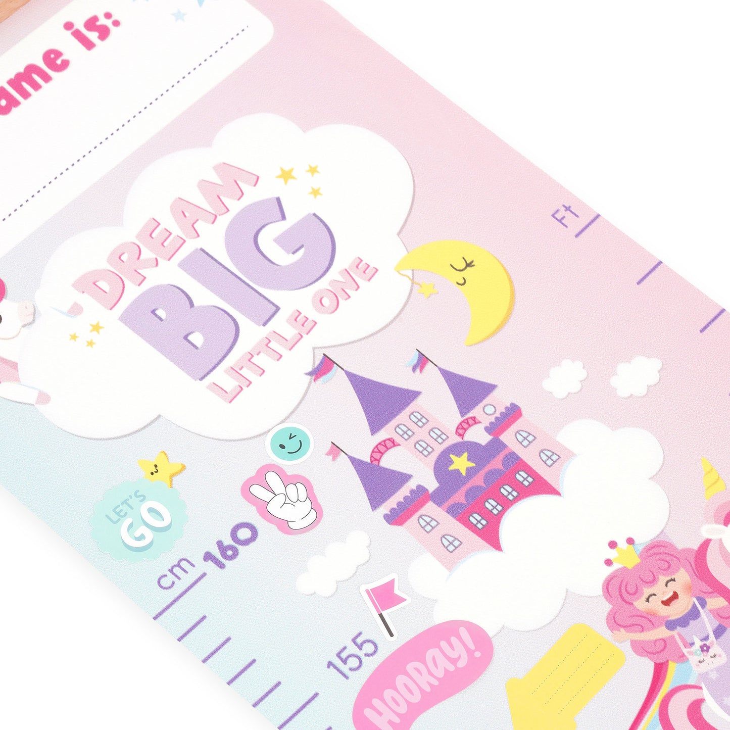 WALL-HANGING HEIGHT CHART - DREAM BIG, LITTLE ONE - UNICORN / PACK DE 4
