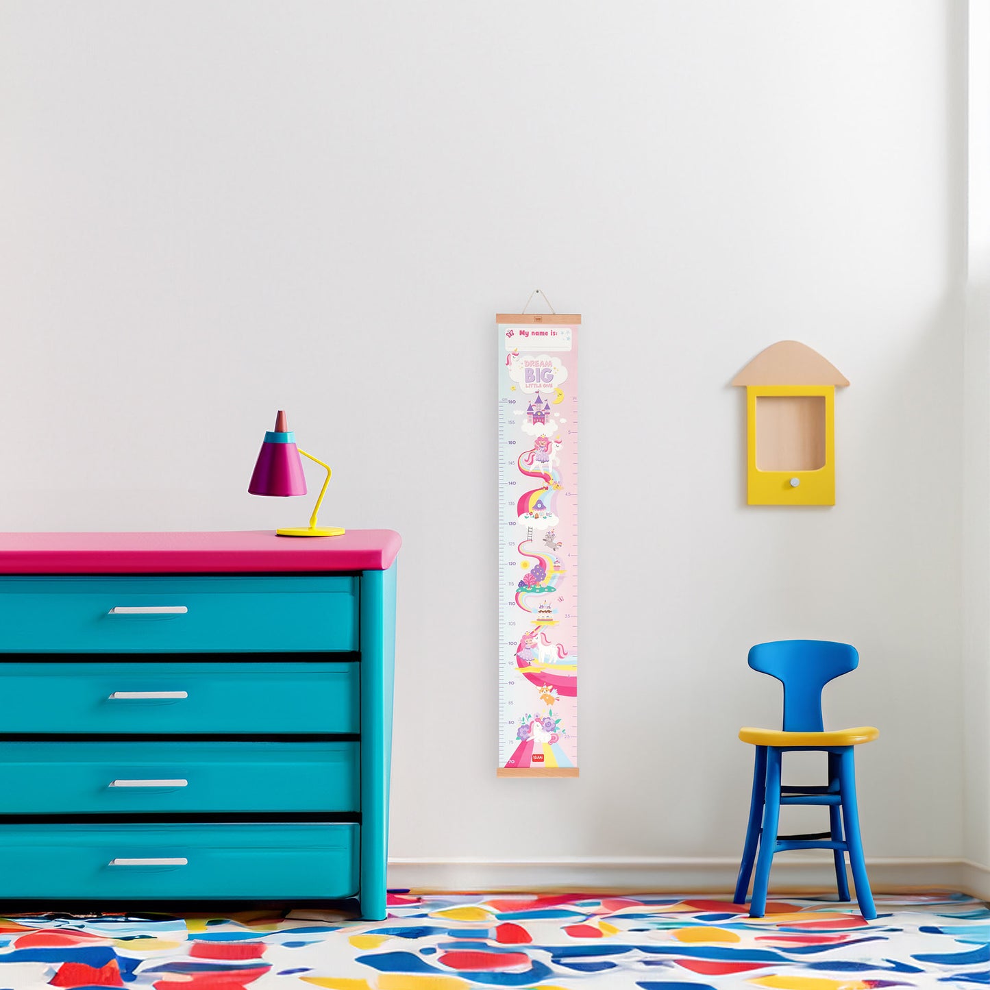 WALL-HANGING HEIGHT CHART - DREAM BIG, LITTLE ONE - UNICORN / PACK DE 4