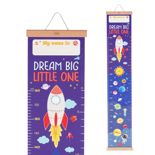 WALL-HANGING HEIGHT CHART - DREAM BIG, LITTLE ONE - SPACE / PACK DE 4