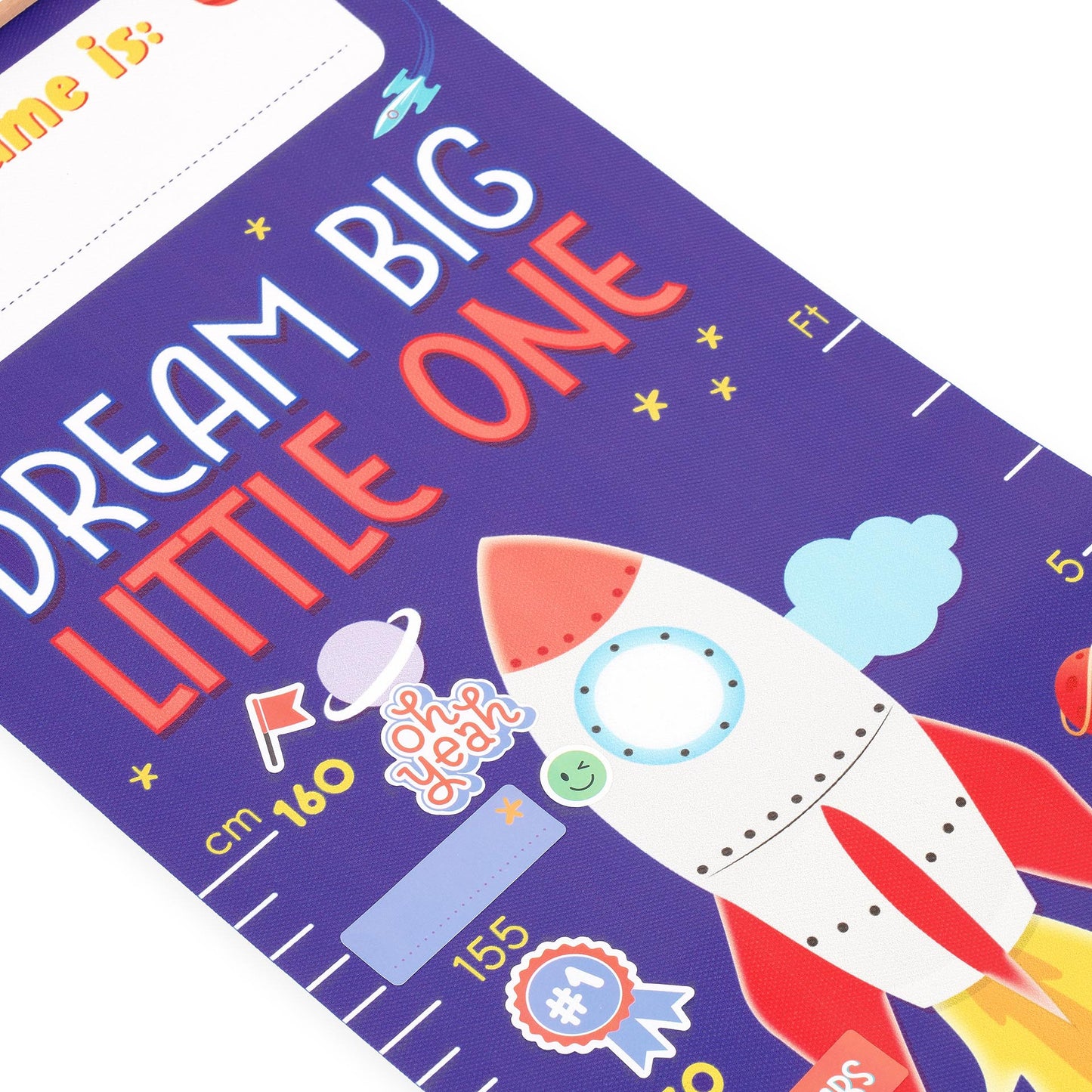 WALL-HANGING HEIGHT CHART - DREAM BIG, LITTLE ONE - SPACE / PACK DE 4