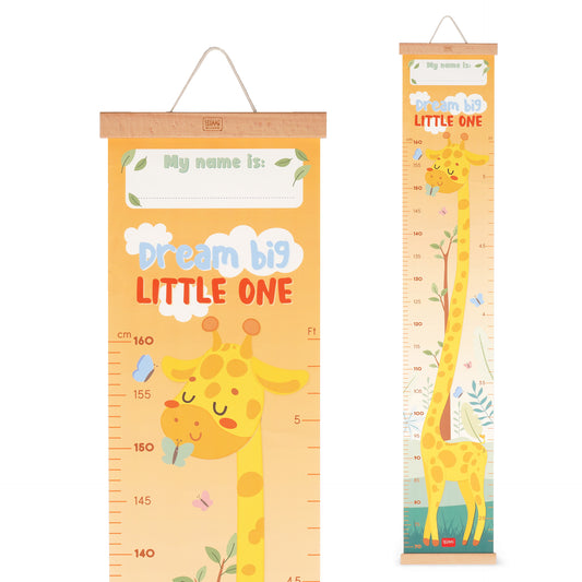 WALL-HANGING HEIGHT CHART - DREAM BIG, LITTLE ONE - GIRAFFE / PACK DE 4