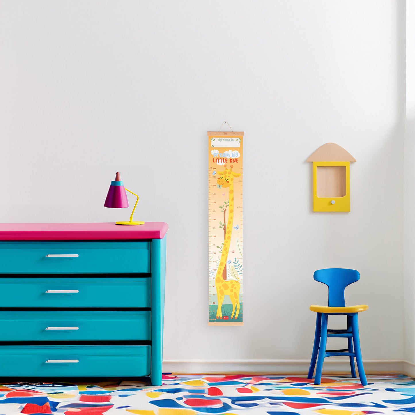 WALL-HANGING HEIGHT CHART - DREAM BIG, LITTLE ONE - GIRAFFE / PACK DE 4