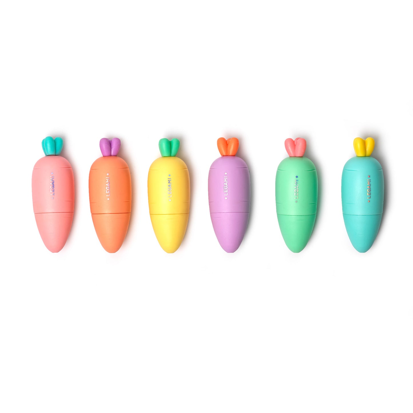 SET OF 6 MINI HIGHLIGHTERS - CARRATE TEAM - CARROT / PACK DE 6