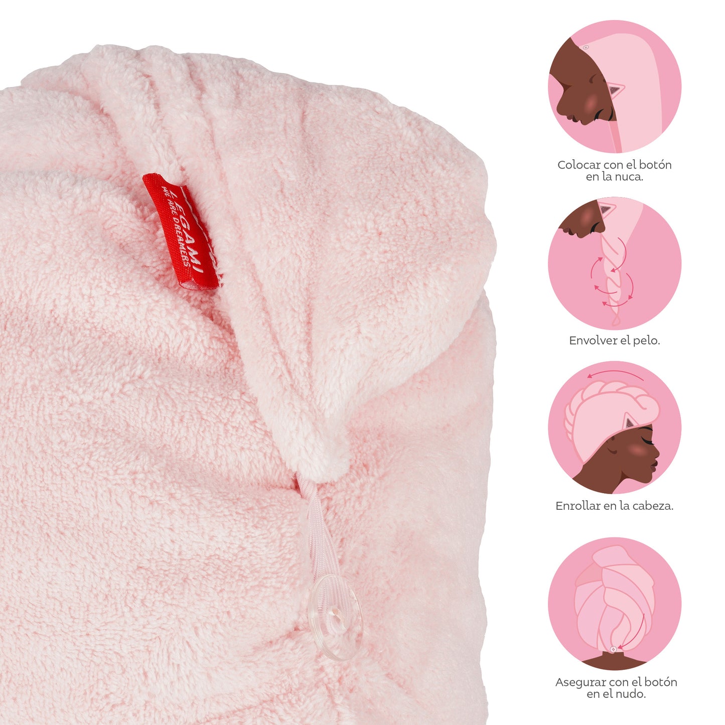 HAIR TURBAN TOWEL - LOVE MY HAIR - KITTY / PACK DE 6