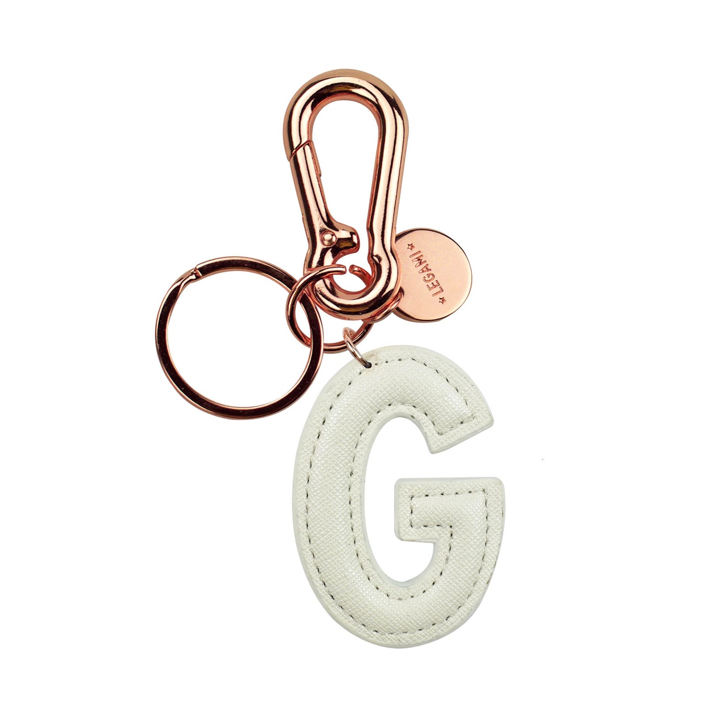 KEY RING - MY INITIAL - WHITE - G / PACK DE 1