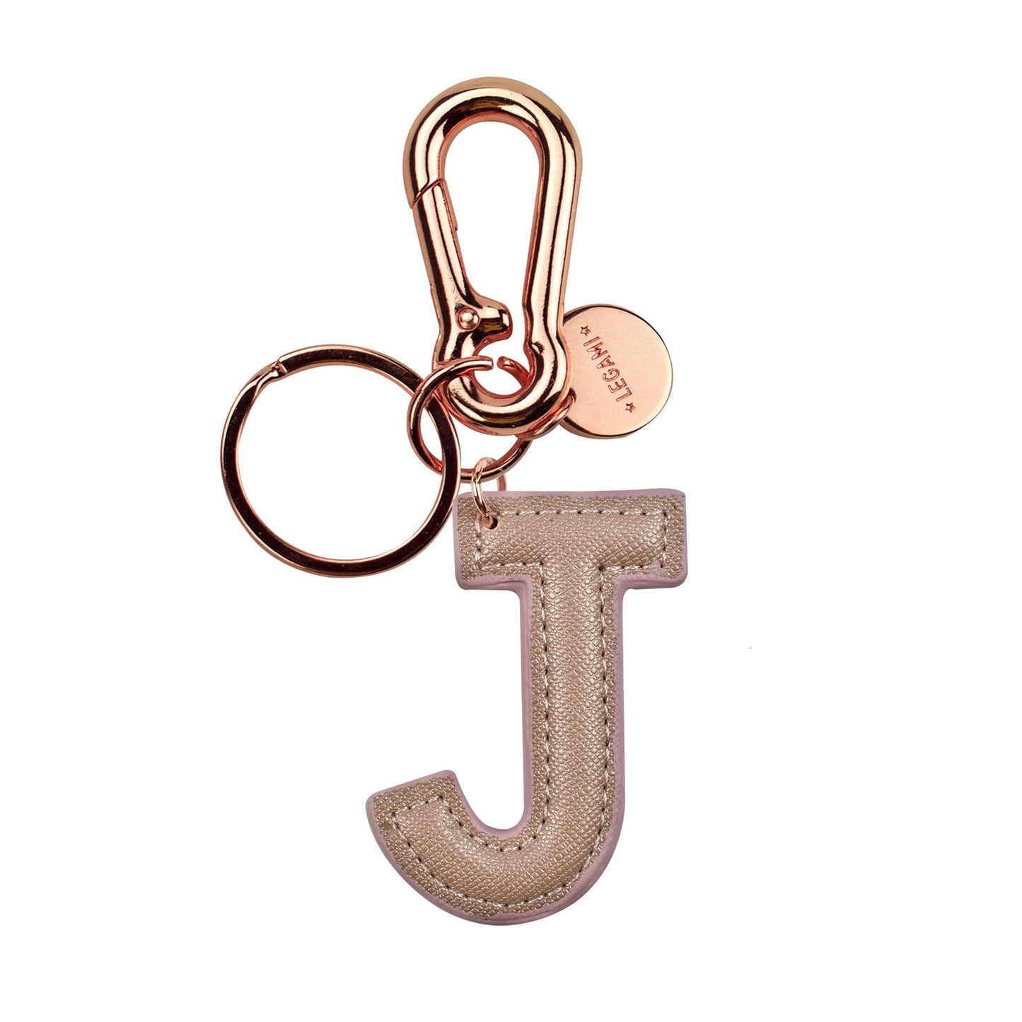 KEY RING - MY INITIAL - GOLD ROSE - J / PACK DE 1