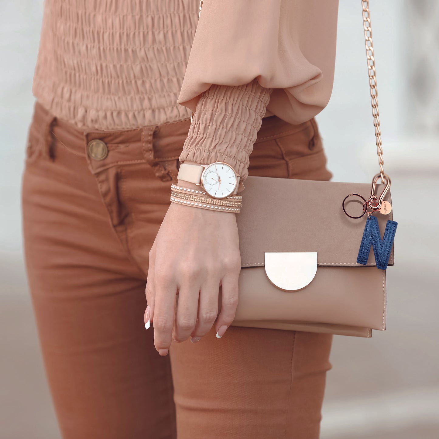 KEY RING - MY INITIAL - BLUE - N / PACK DE 1