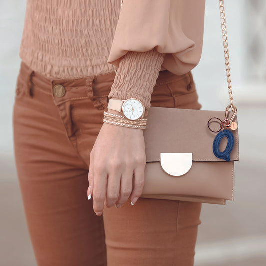 KEY RING - MY INITIAL - BLUE - Q / PACK DE 1