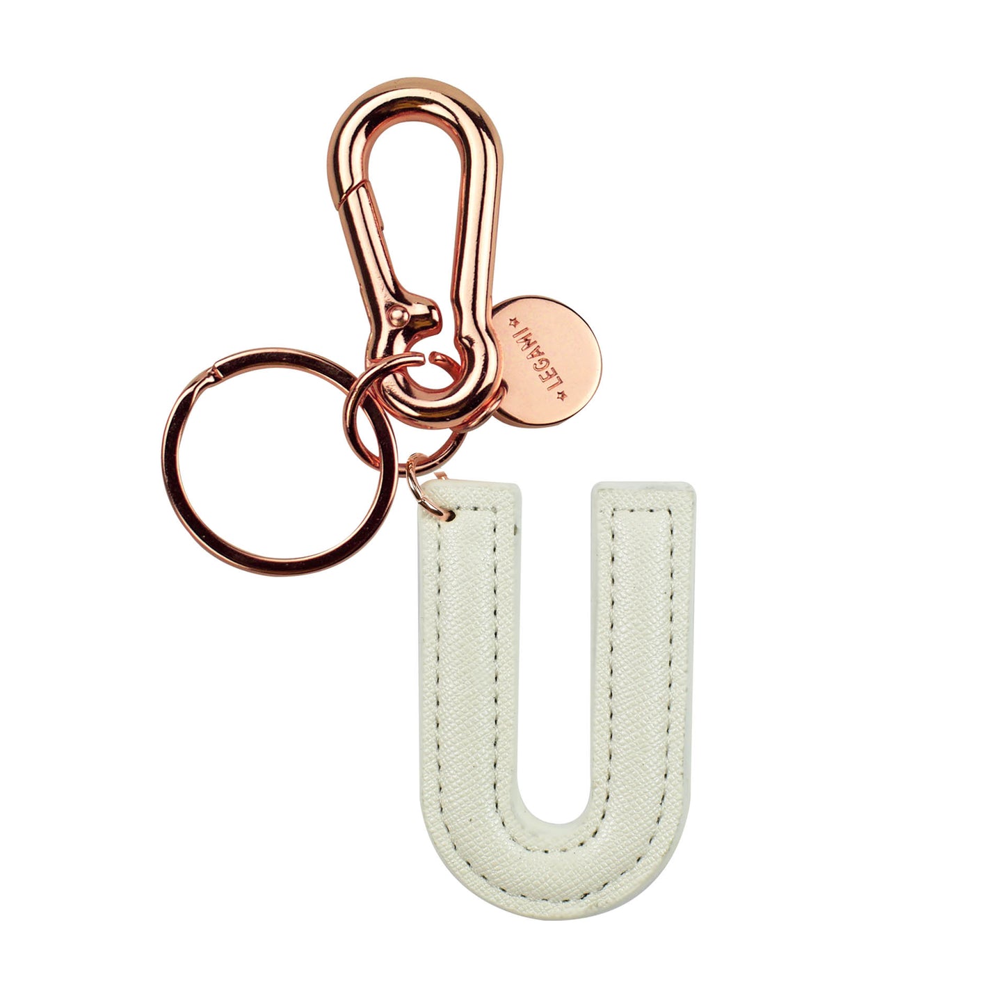 KEY RING - MY INITIAL - WHITE - U / PACK DE 1