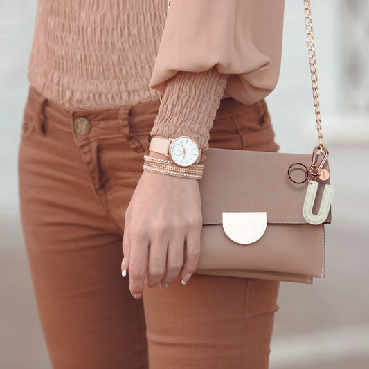 KEY RING - MY INITIAL - WHITE - U / PACK DE 1