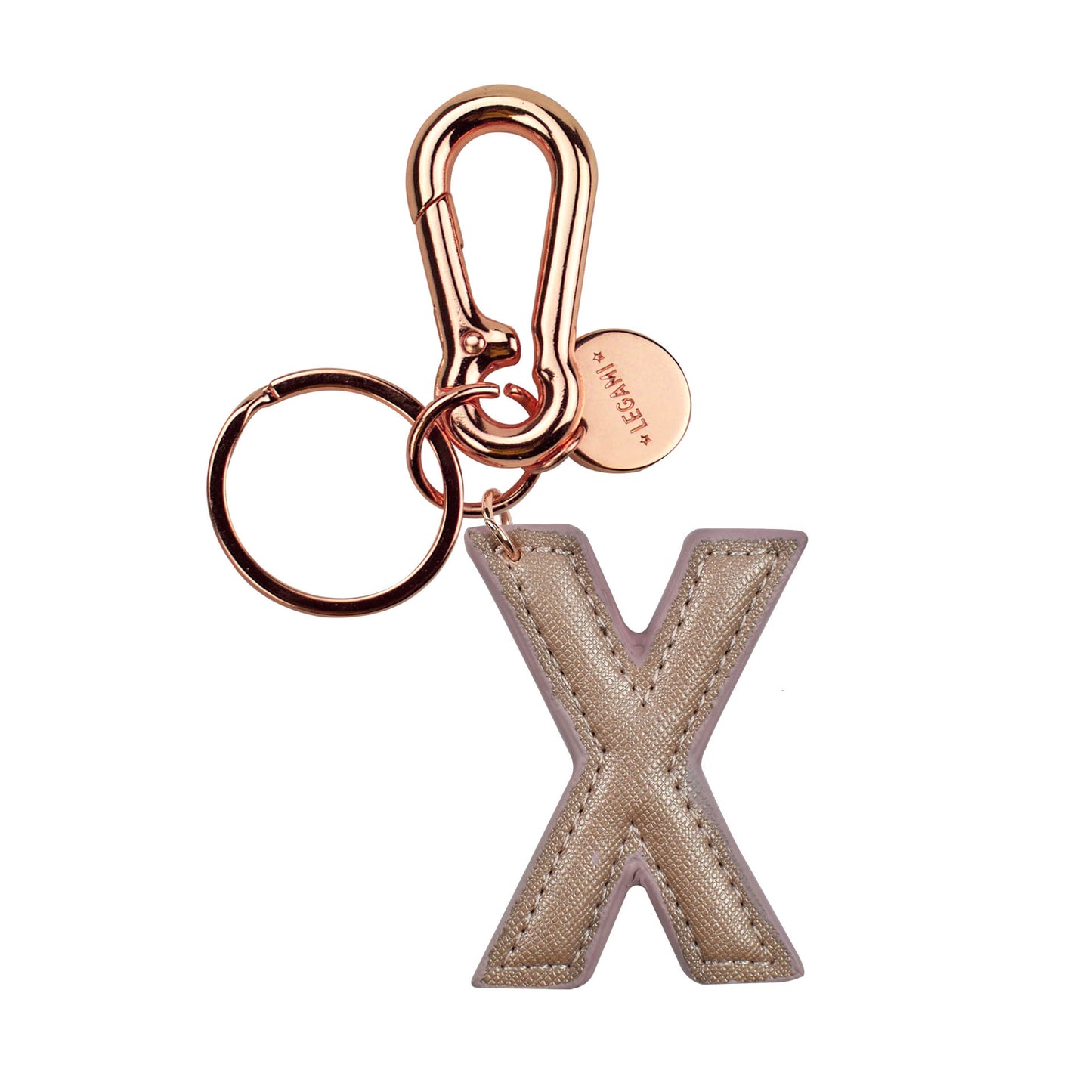 KEY RING - MY INITIAL - GOLD ROSE - X / PACK DE 1
