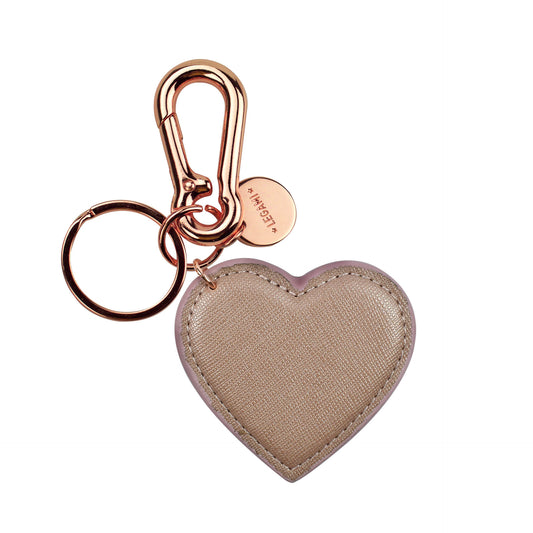 KEY RING - MY INITIAL - GOLD ROSE - HEART / PACK DE 1