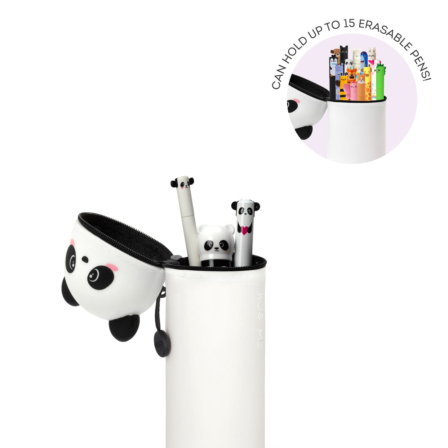 2-IN-1 SILICONE PENCIL CASE - KAWAII - PANDA / PACK DE 4