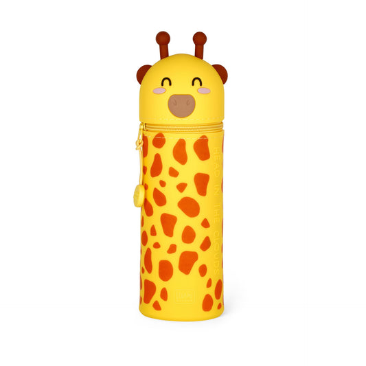2-IN-1 SILICONE PENCIL CASE - KAWAII - GIRAFFE / PACK DE 4