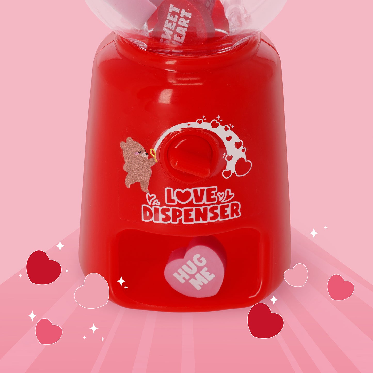 MINI ERASER DISPENSER - LOVE DISPENSER - HEART / PACK DE 12