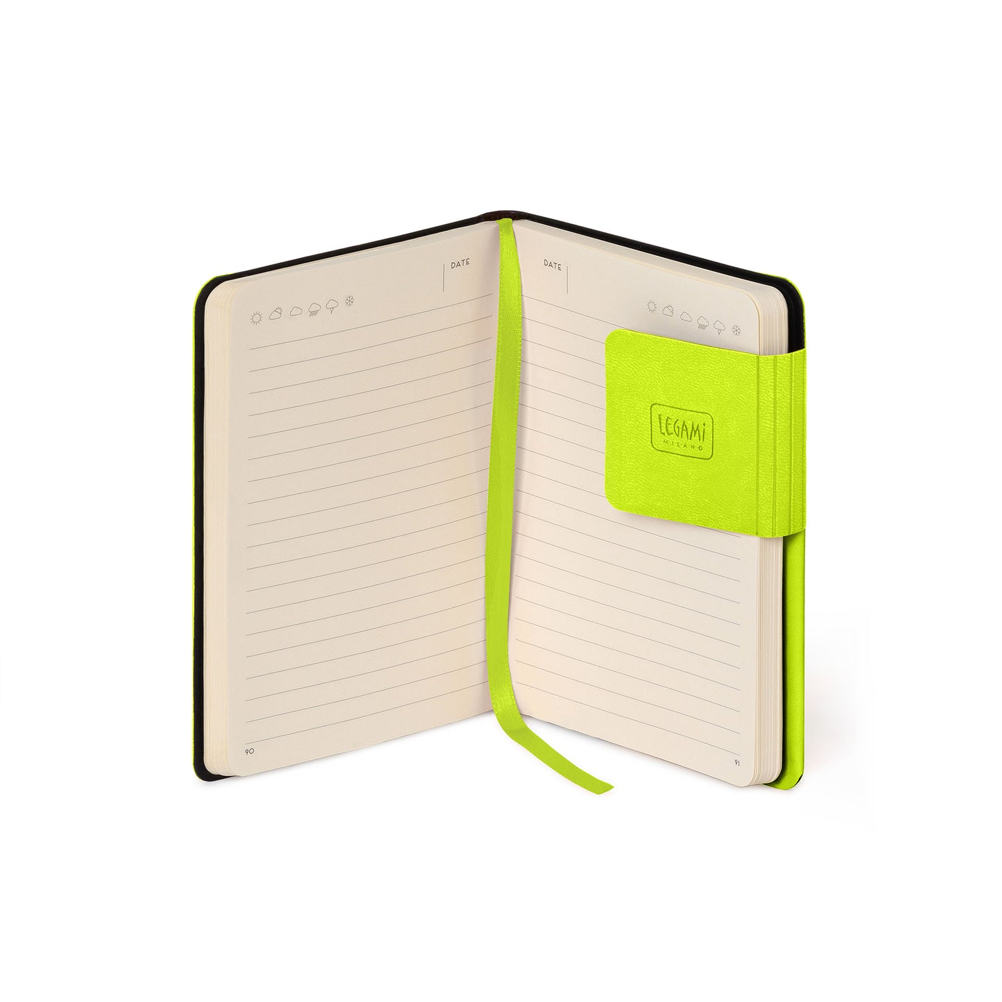 LINED NOTEBOOK - MY NOTEBOOK - SMALL - CHARTREUSE / PACK DE 3