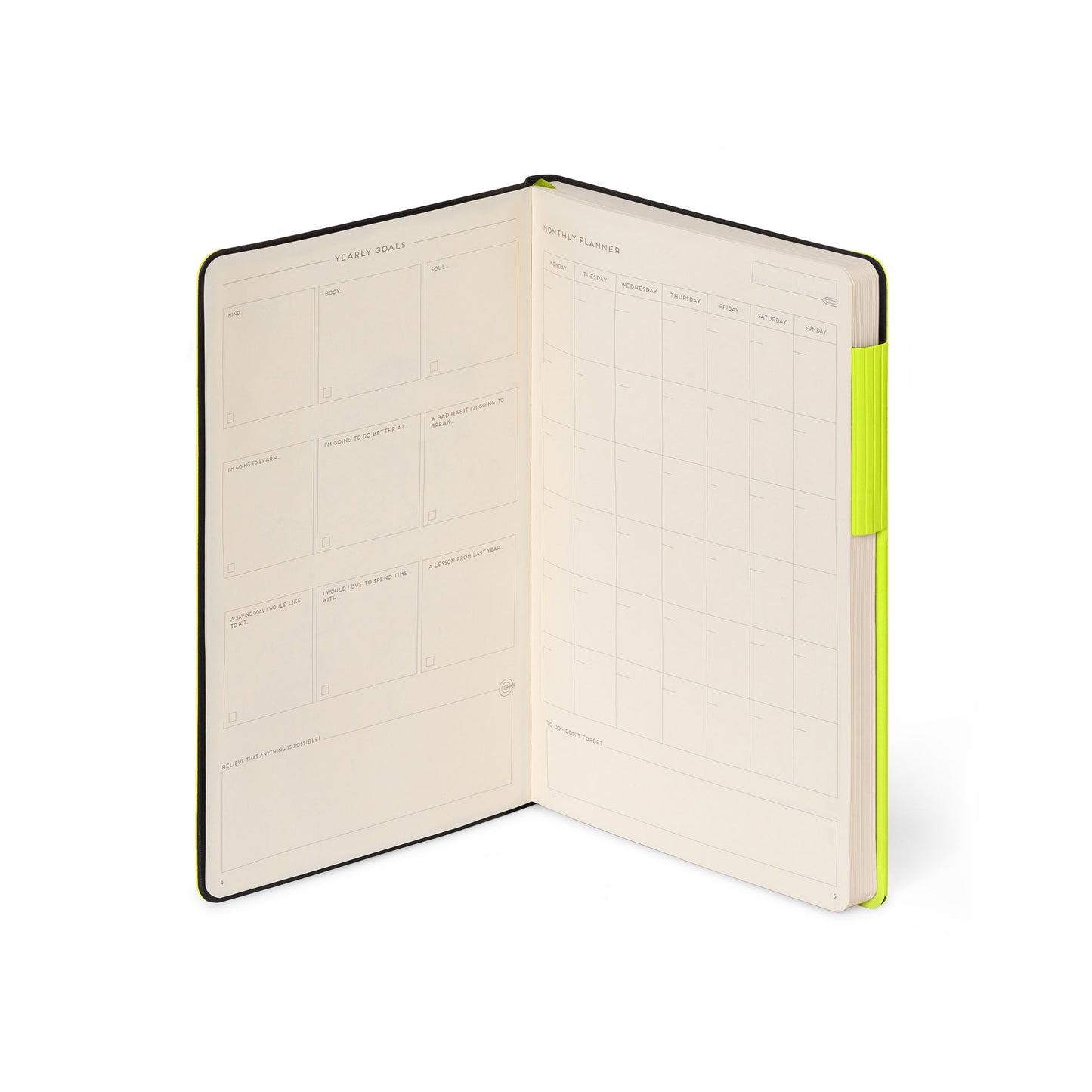 LINED NOTEBOOK - MY NOTEBOOK - MEDIUM - CHARTREUSE / PACK DE 3