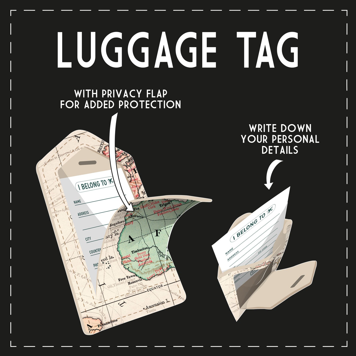 LUGGAGE TAG - TRAVEL / PACK DE 3