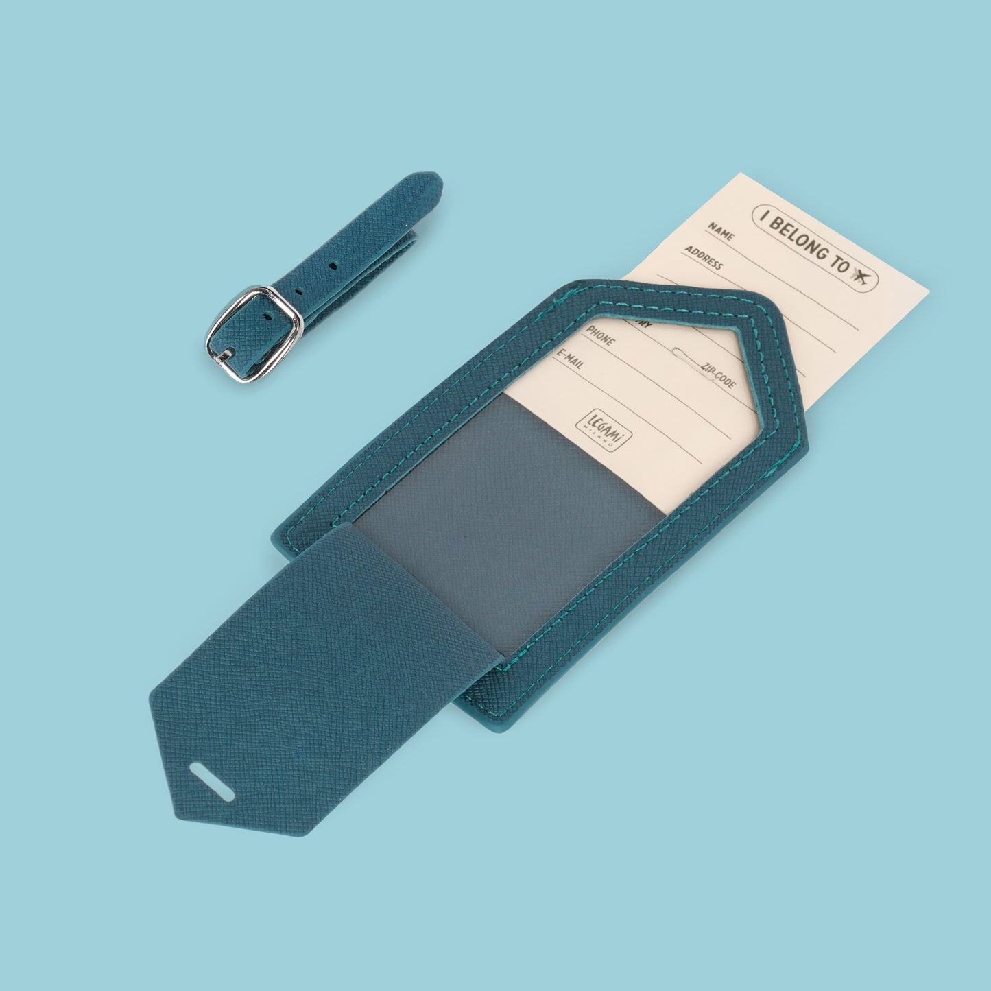 LUGGAGE TAG - PETROL BLUE / PACK DE 3