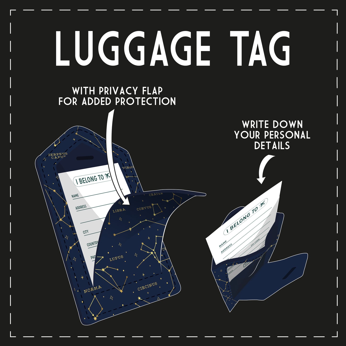 LUGGAGE TAG - STARS / PACK DE 3
