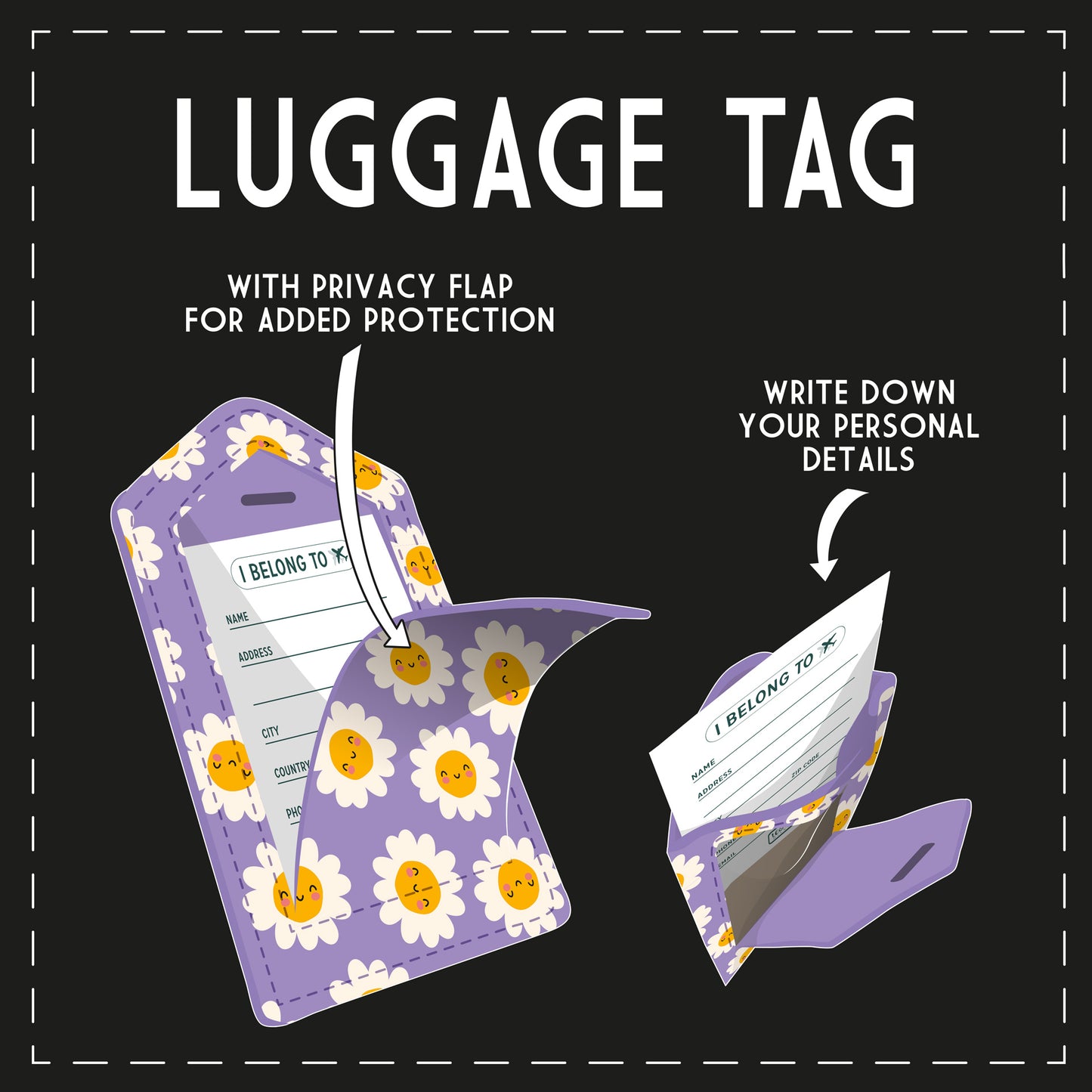 LUGGAGE TAG - DAISY / PACK DE 3