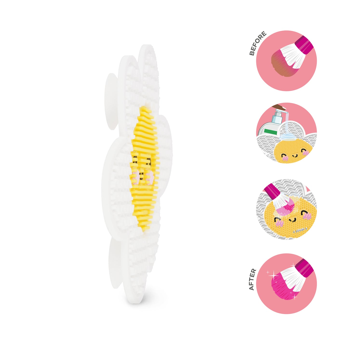 MAKE-UP BRUSH CLEANING PAD - BRUSH IT OFF! - DAISY / PACK DE 6