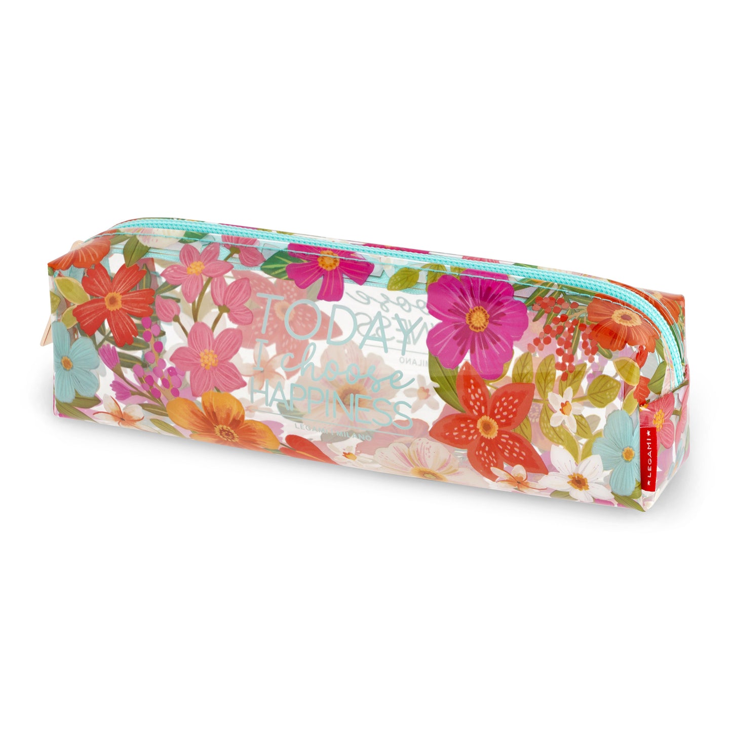 TRANSPARENT PENCIL CASE - PENCIL CASE - FLOWERS / PACK DE 4