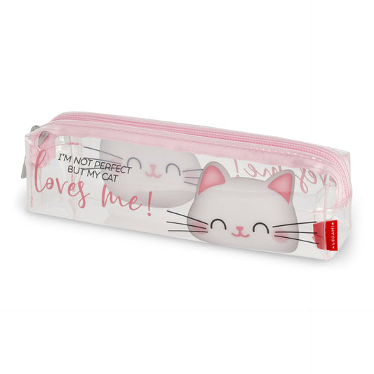 TRANSPARENT PENCIL CASE - PENCIL CASE - KITTY / PACK DE 4