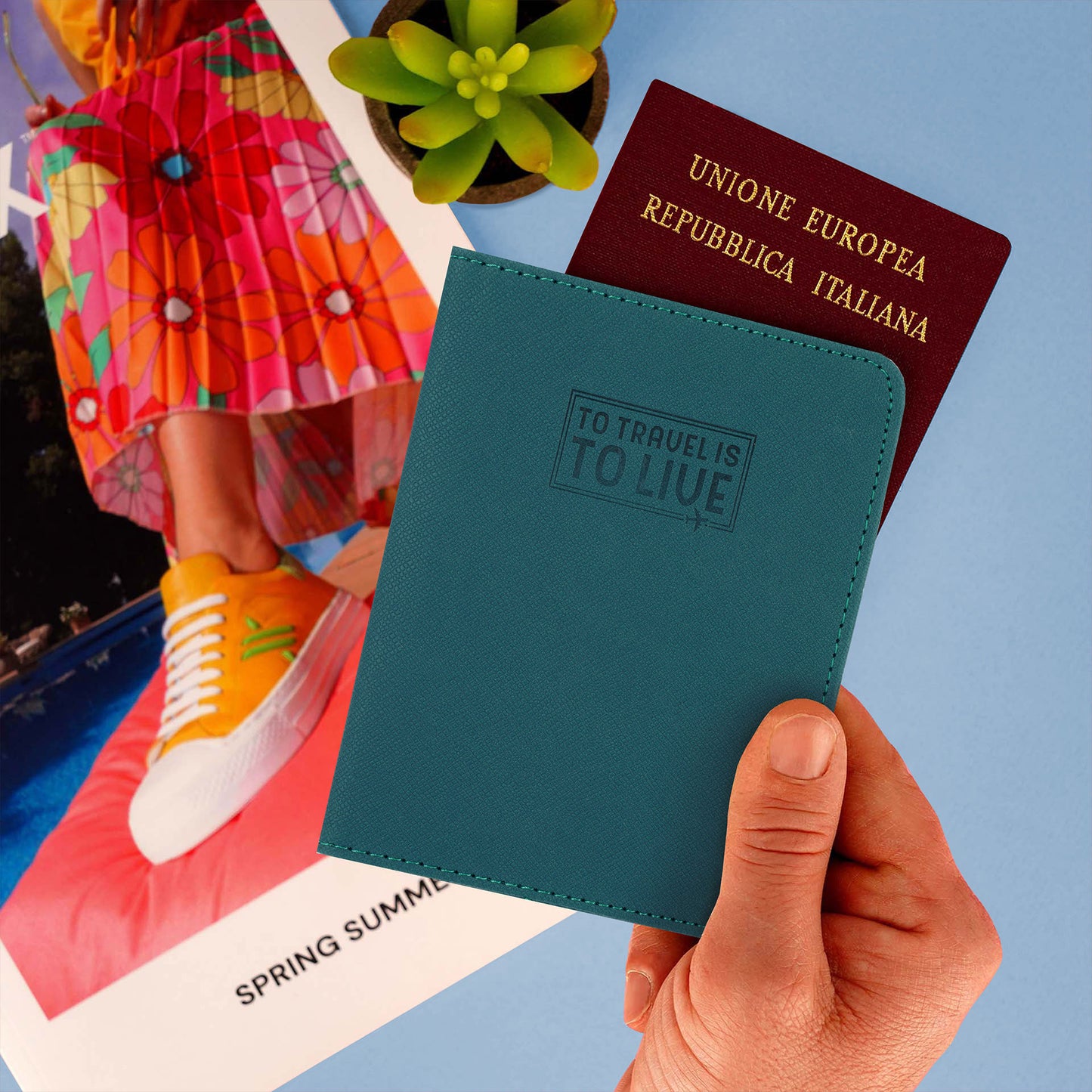 PASSPORT HOLDER - PETROL BLUE / PACK DE 3