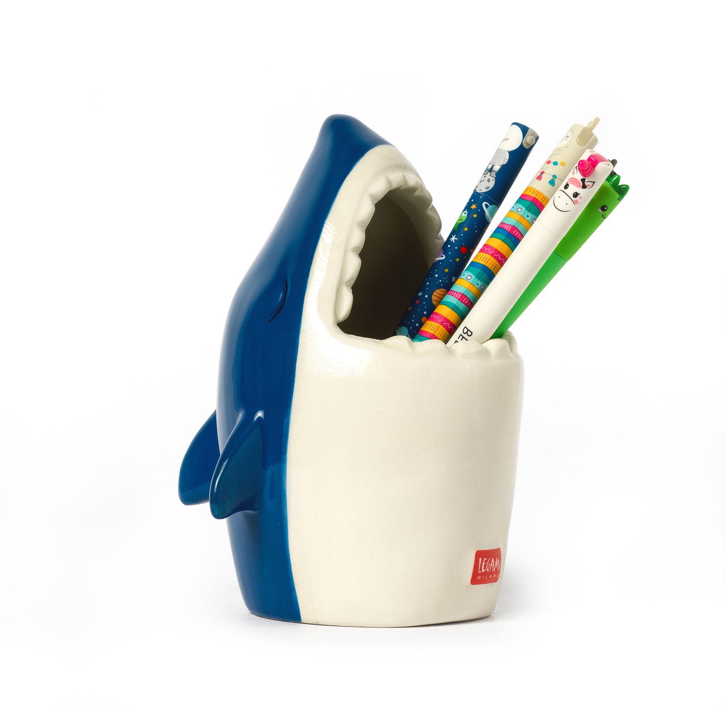 CERAMIC PEN HOLDER - DESK FRIENDS - SHARK / PACK DE 2
