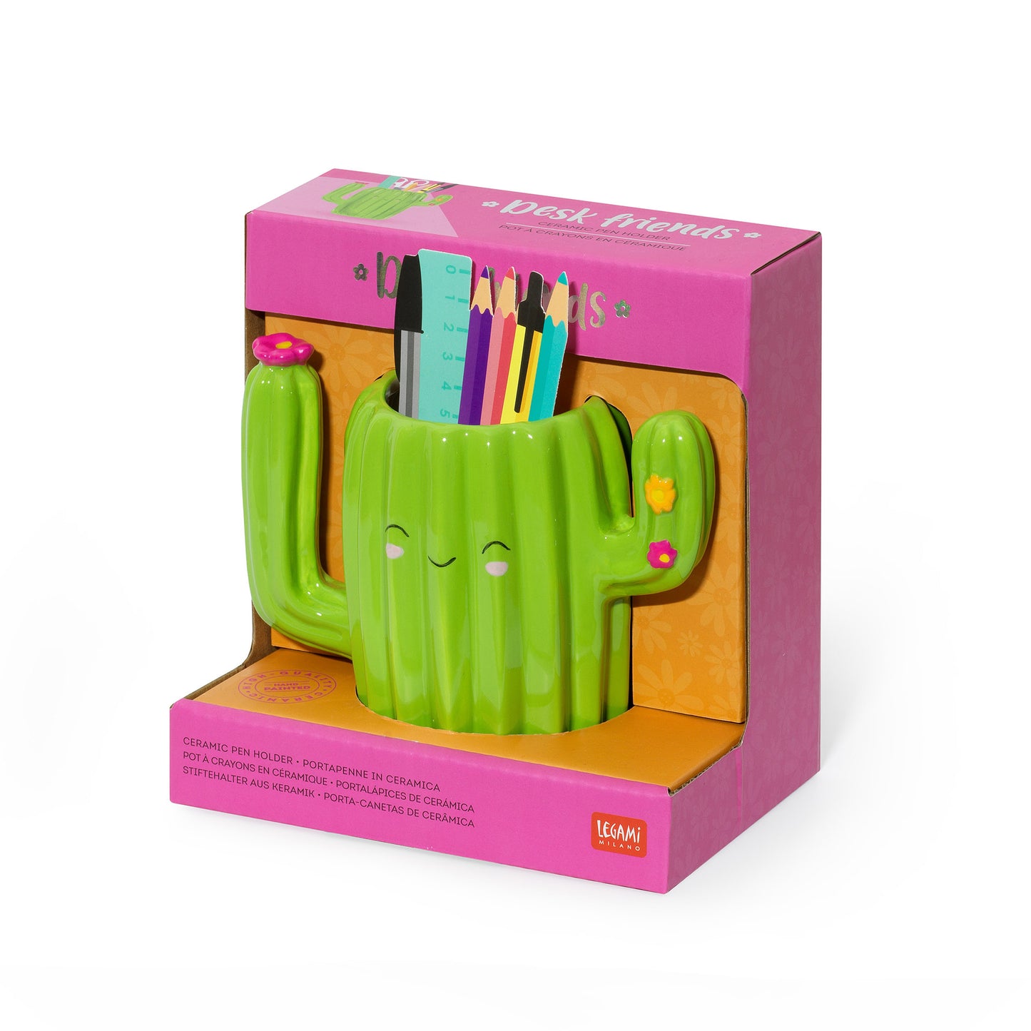 CERAMIC PEN HOLDER - DESK FRIENDS - CACTUS / PACK DE 2