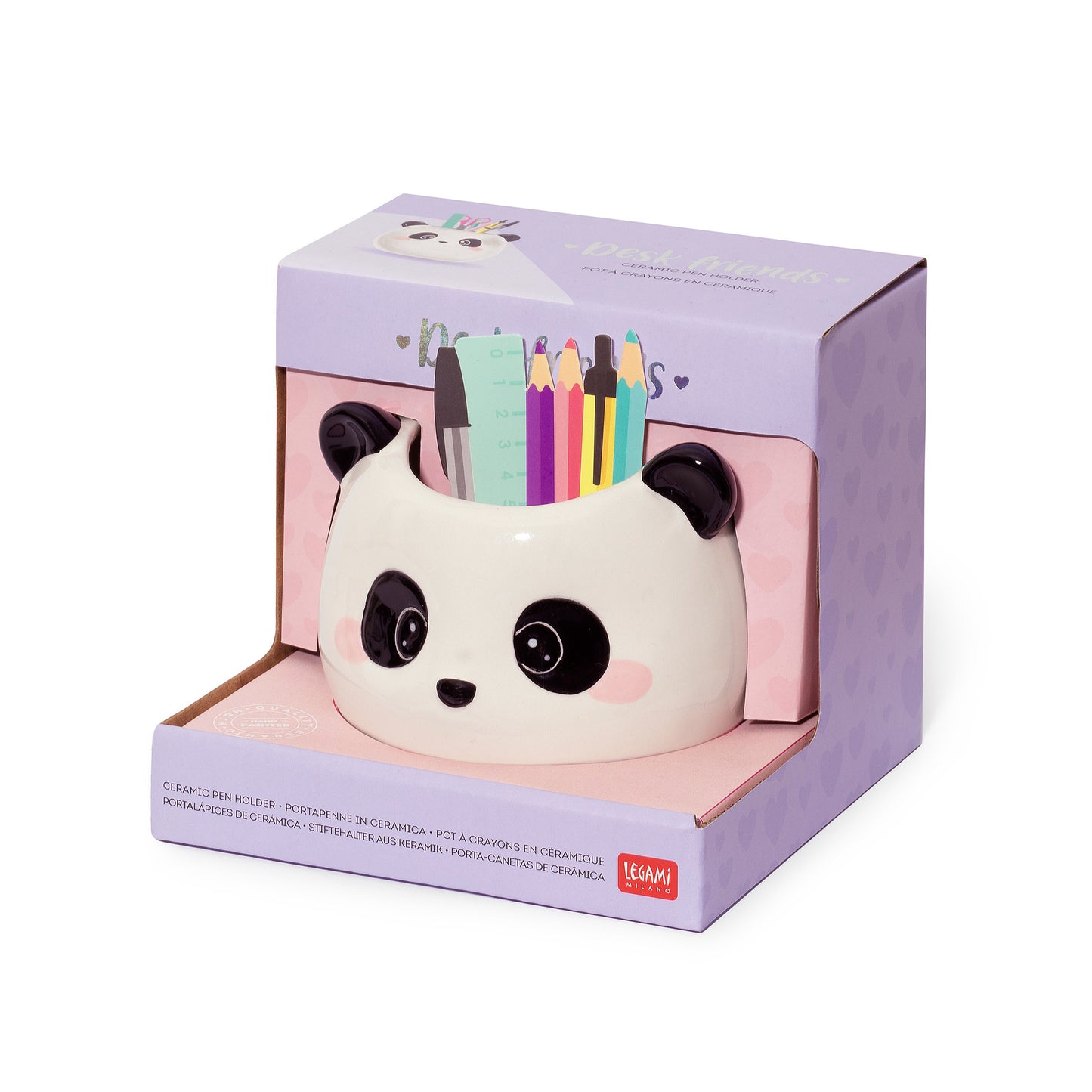 CERAMIC PEN HOLDER - DESK FRIENDS - PANDA / PACK DE 2
