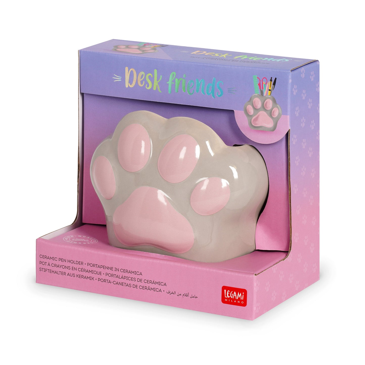 CERAMIC PEN HOLDER - DESK FRIENDS - KITTY / PACK DE 2
