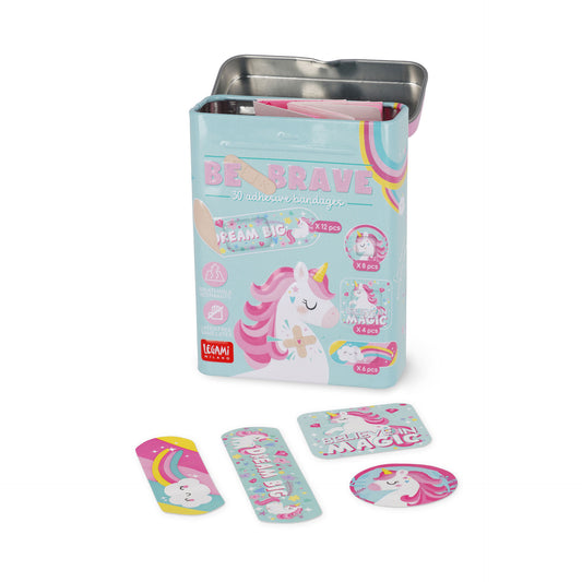 30 P. ADHESIVE BANDAGES - BE BRAVE - UNICORN / PACK DE 6